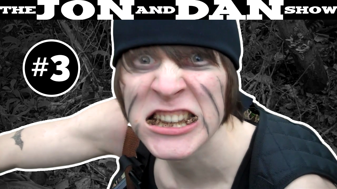 Dan wearing war paint and eating a Pop Tart