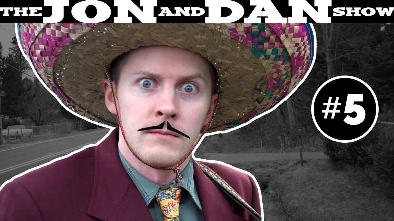Jon wearing a sombrero and a mustache