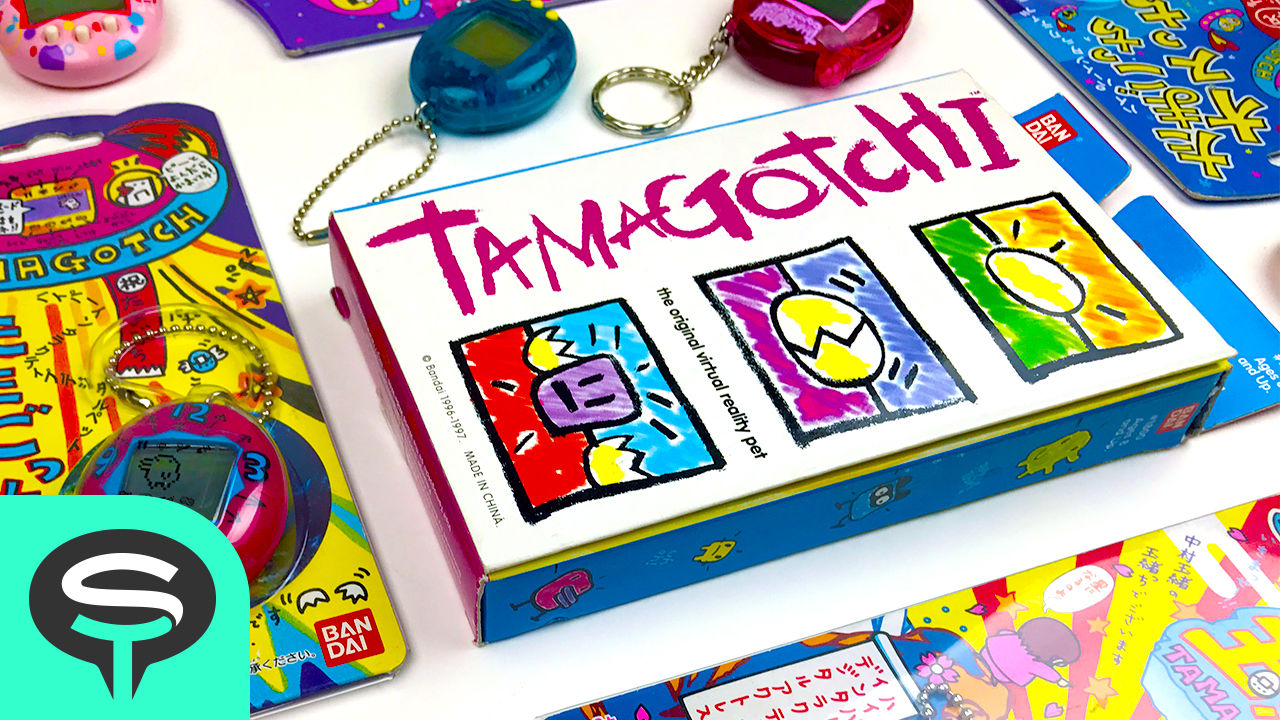 A variety of colorful Tamagotchi toys