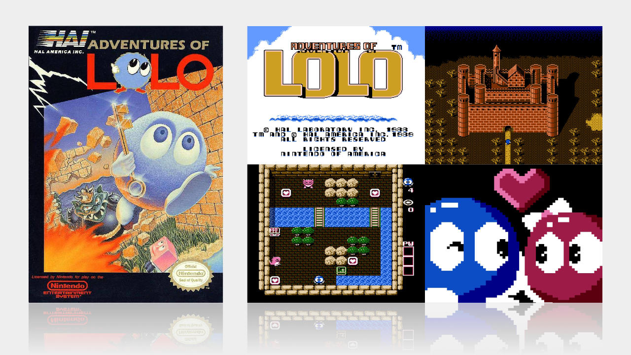 Box art and screenshots for Adventures of Lolo