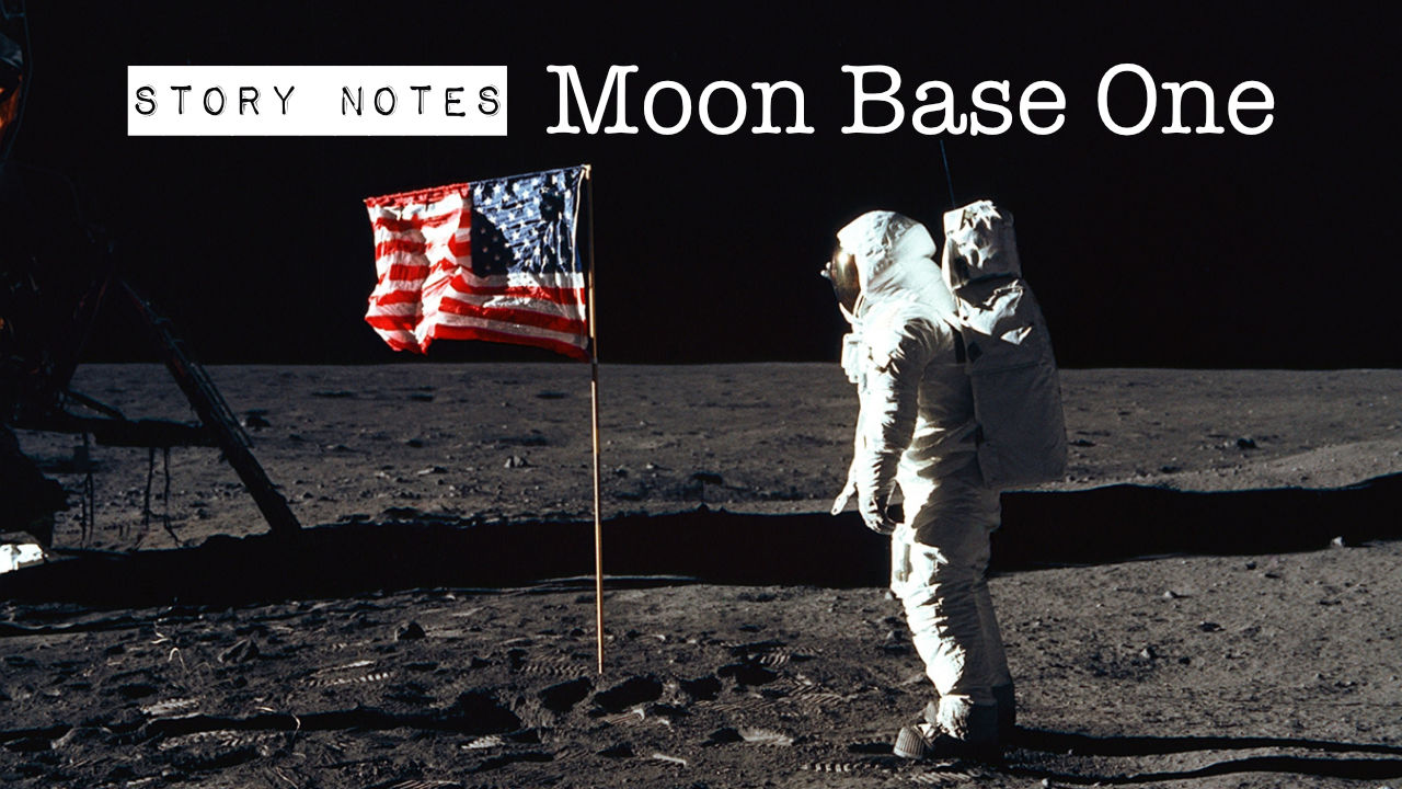 The American flag on the moon with astronaut Buzz Aldrin